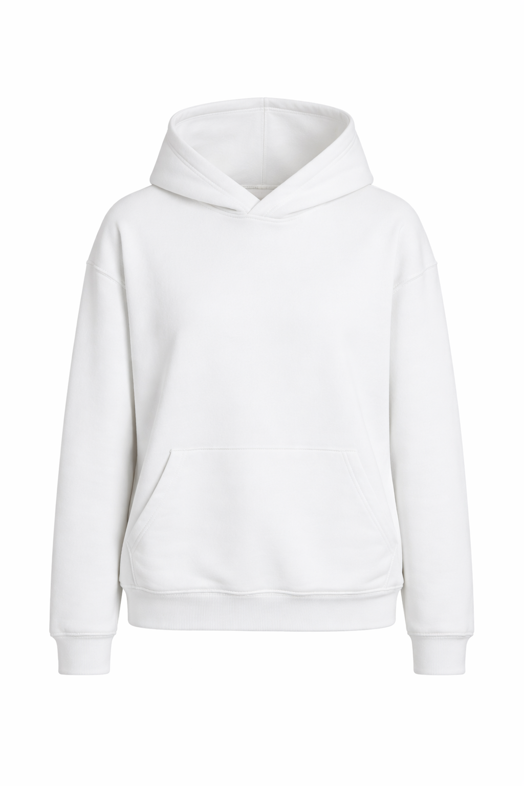 White hoodie on a white background