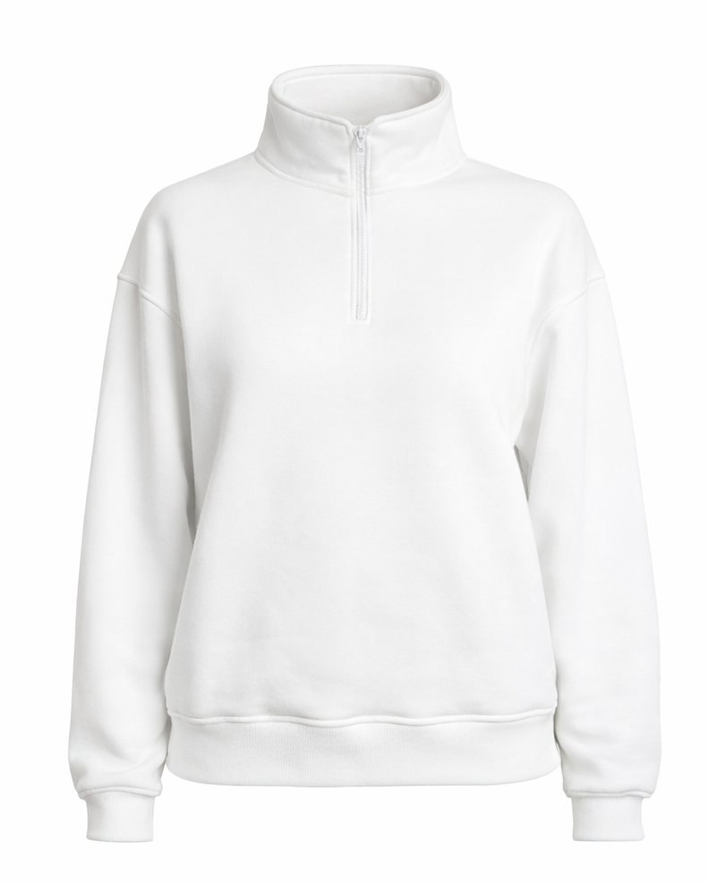 White sweatshirt on a white background