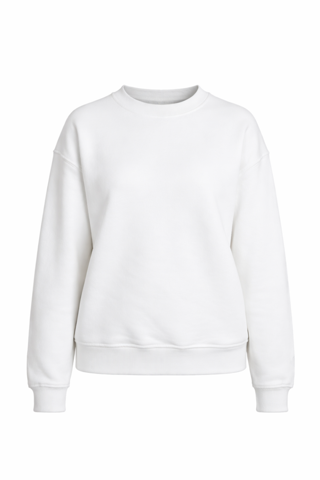 White sweatshirt on a white background